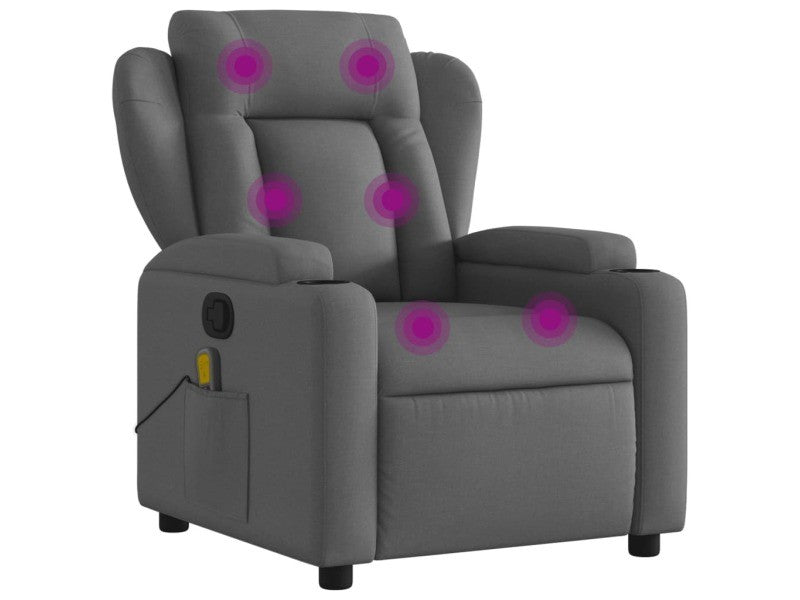 Fauteuil de massage inclinable Gris foncé Tissu