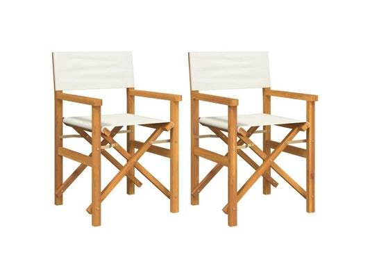 chaises de metteur en scène pliantes lot de 2 bois teck massif