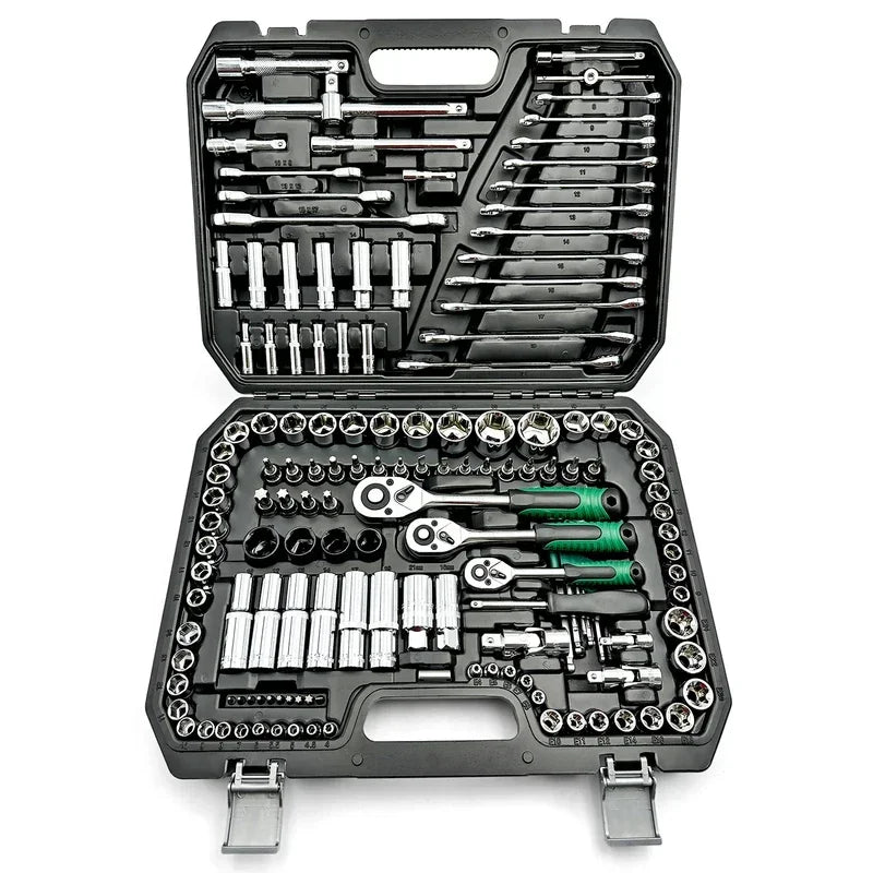 151pcs Drive Socket Set, 1/2 1/4 3/8 Automobile Maintenance