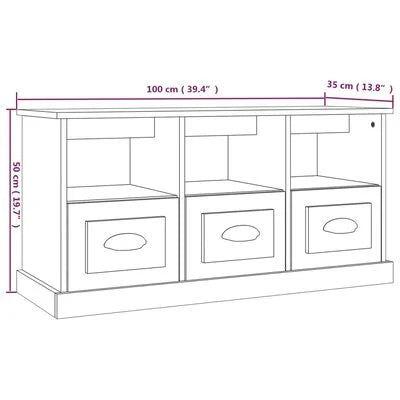 Meuble TV chêne sonoma 100x35x50 cm bois d'ingénierie