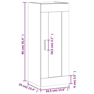 Armoire murale gris béton 34,5x34x90 cm bois d'ingénierie