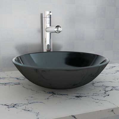 Lavabo Verre trempé 42 cm Noir