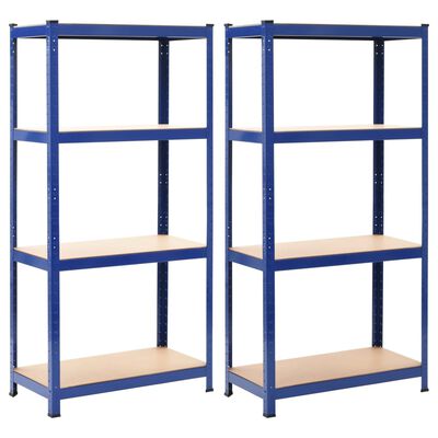 Étagères de rangement 2 pcs Bleu 80x40x160 cm Acier et MDF