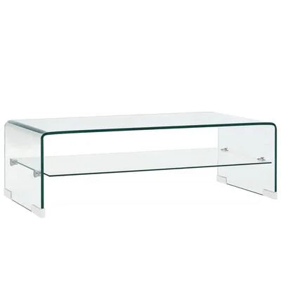 Table basse Clair 98x45x31 cm Verre trempé