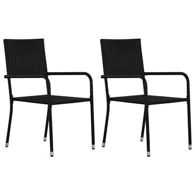 Chaise à dîner de jardin empilable lot de 4 gris résine tressée