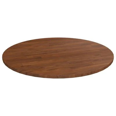 Dessus de table rond Marron foncé Ø80x1,5cm Chêne massif traité