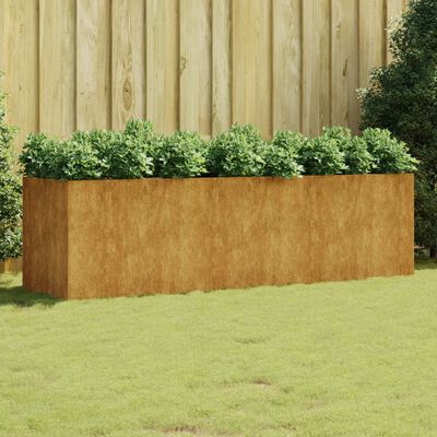 Lit surélevé de jardin 280x80x80 cm acier corten