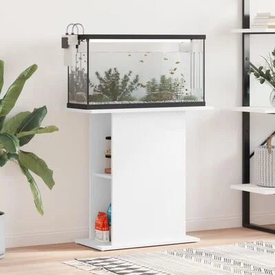 Support pour aquarium blanc 75x36x72,5 cm bois d'ingénierie