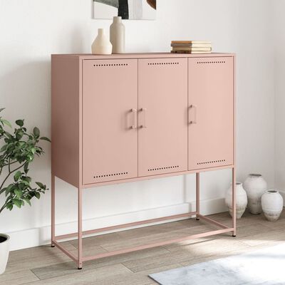 Buffet haut rose 100,5x39x107 cm acier -10%