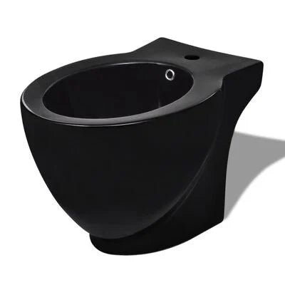 bidet rond à poser en céramique sanitaire noir