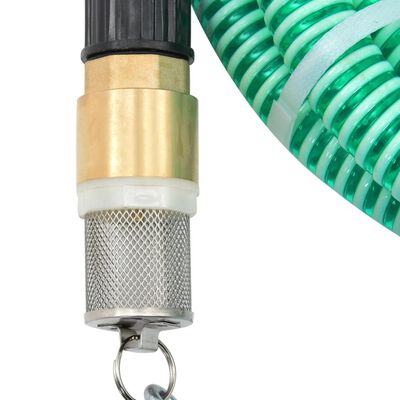 Tuyau d'aspiration avec raccords en laiton vert 1,1" 15 m PVC