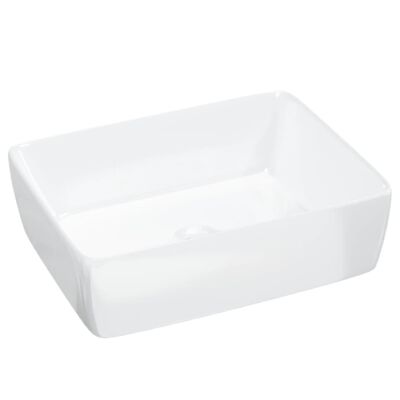 Lavabo blanc 48x37x13 cm céramique rectangle