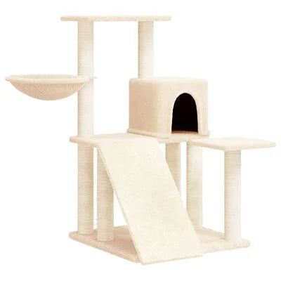 Arbre à chat avec griffoirs en sisal Crème 82 cm