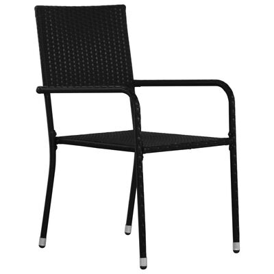 Chaise à dîner de jardin empilable lot de 4 gris résine tressée