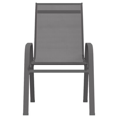 Chaises empilables de jardin lot de 4 Gris Tissu textilène