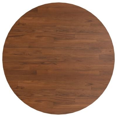 Dessus de table rond Marron foncé Ø80x1,5cm Chêne massif traité