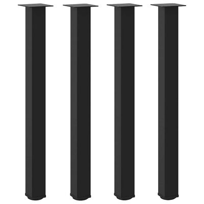 Pieds de table basse noir 4 pcs 100-102 cm acier