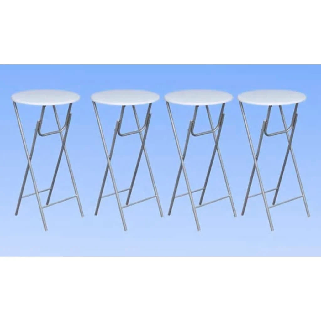 Table de bar 4 pcs avec dessus de table en MDF Blanc