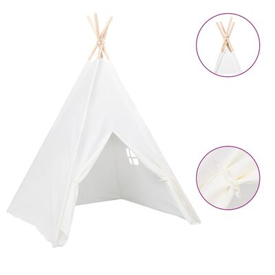 Tente tipi d'enfants avec sac Peau de pêche Blanc 120x120x150cm