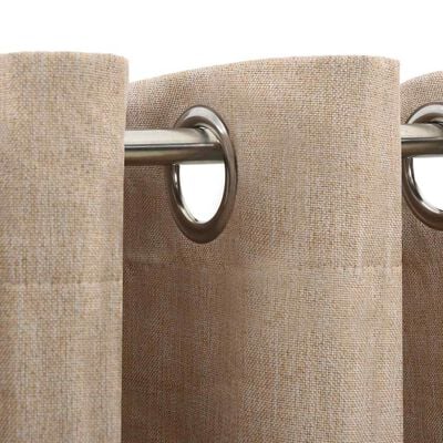 Rideaux occultants aspect lin avec œillets 2pcs beige 140x175cm