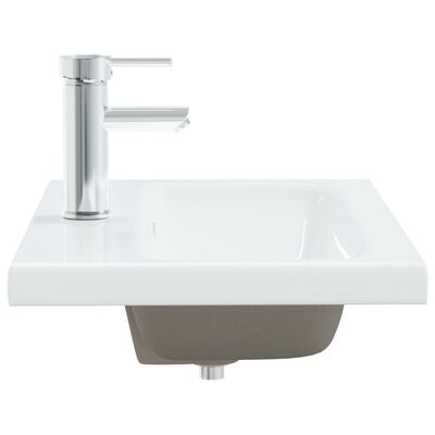 Lavabo encastré avec robinet 61x39x18 cm Céramique Blanc