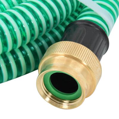 Tuyau d'aspiration avec raccords en laiton vert 1,1" 15 m PVC