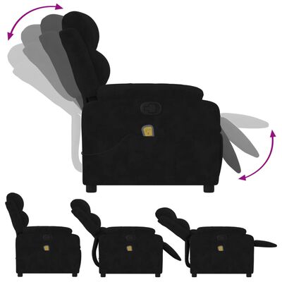 Fauteuil de massage inclinable noir velours