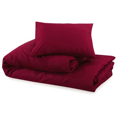 Ensemble de housse de couette Bordeaux 155x220 cm Coton