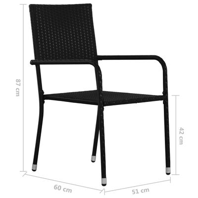 Chaise à dîner de jardin empilable lot de 4 gris résine tressée