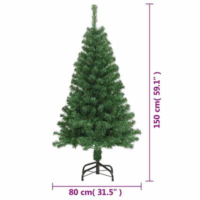 Arbre de Noël artificiel avec branches épaisses vert 150 cm PVC