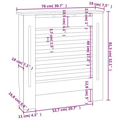 Cache-radiateur MDF Noir 78 cm