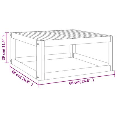 Table basse 68x68x29 cm bois d'acacia massif