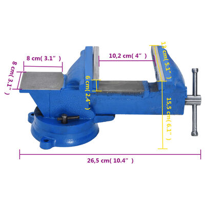 Étau d'établi bleu 125 mm fonte