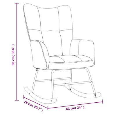 Chaise à bascule Gris foncé Velours