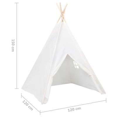 Tente tipi d'enfants avec sac Peau de pêche Blanc 120x120x150cm