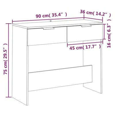 Table console Blanc 90x36x75 cm Bois d'ingénierie 20 % de remise