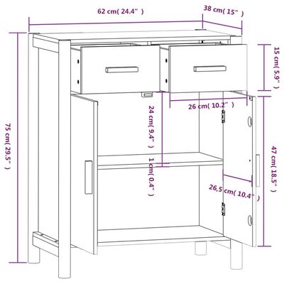 Buffet 62x38x75 cm Bois d'ingénierie